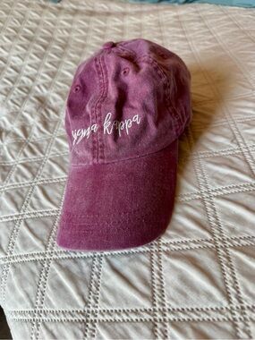 Sigma Kappa Embroidered Script Baseball Cap - Plum
